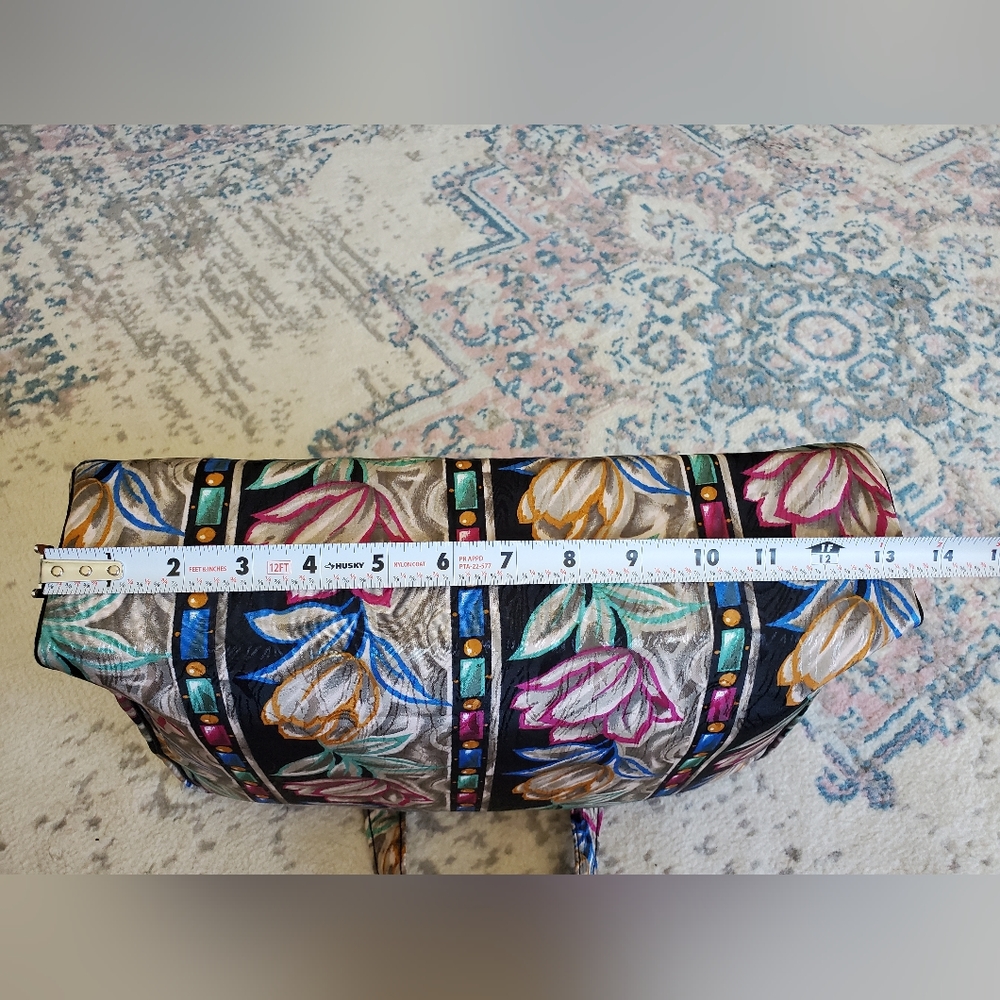 Vintage Christian Dior Floral Print Multi Color Zip Around Bag NWT Designer Boho - Picture 7 of 16